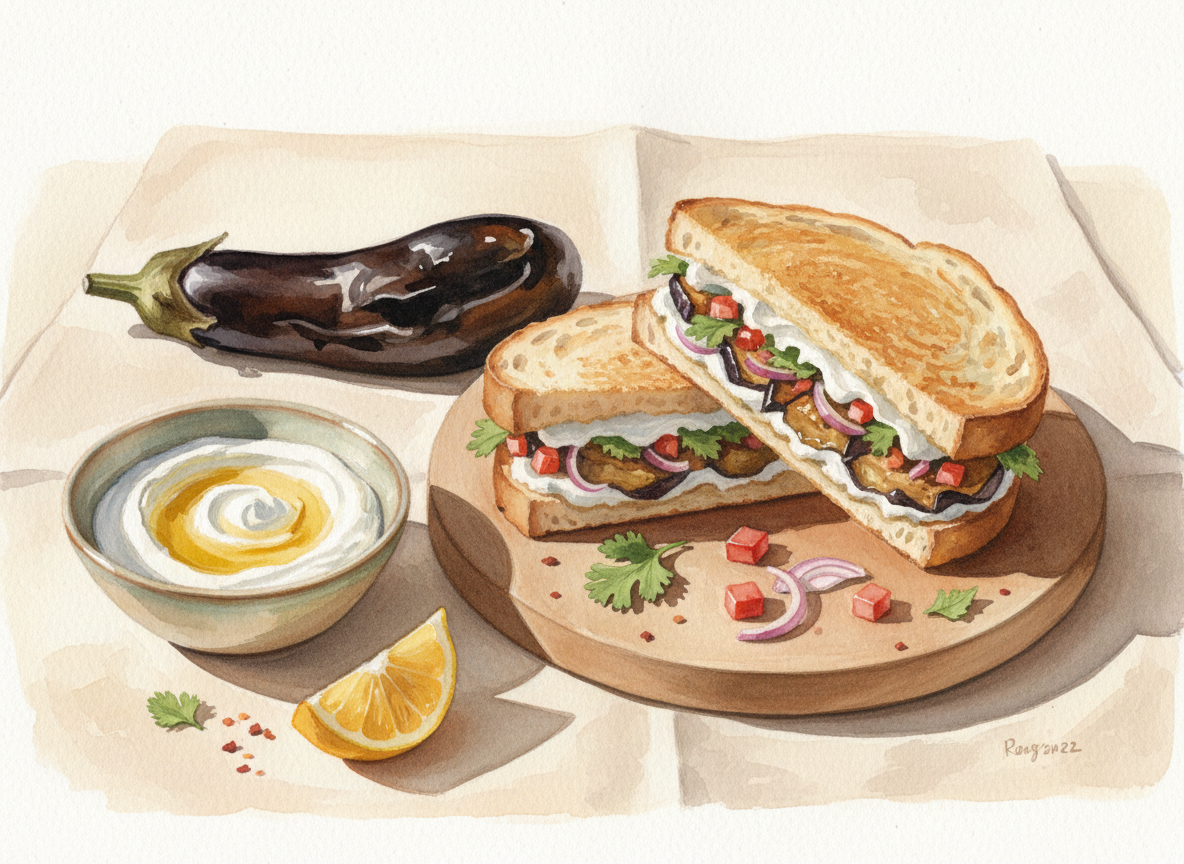 Labneh & Eggplant Sandwich